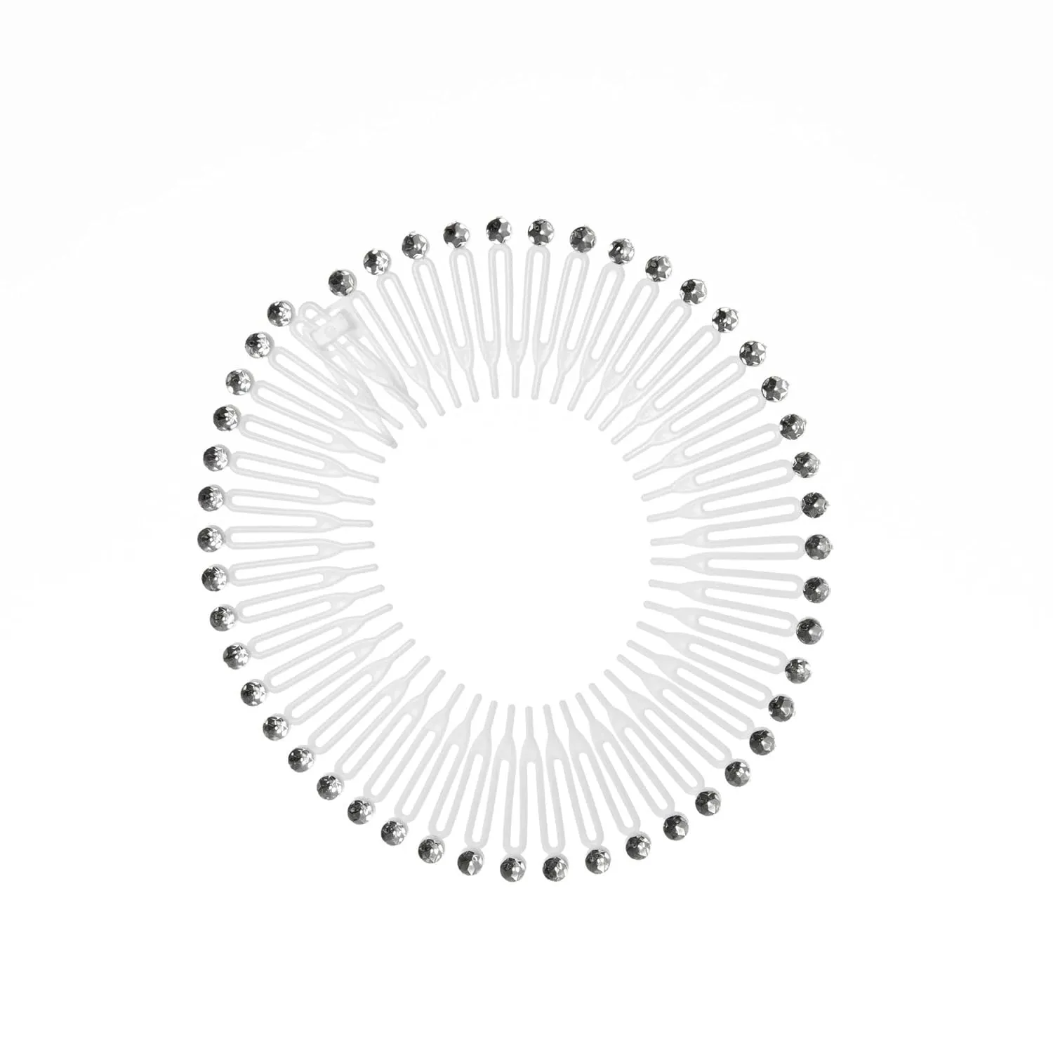 Suoirblss 10PCS Stretch Flexible Hair Combs Headband, White (Plastic), Tooth Hoop Comb Headband Hair Clips for Women