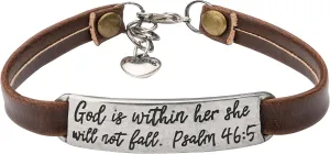 UNQJRY Leather Bracelet for Women Teens Christian Engraved Ornament Jewelry Gift Inspirational Vintage Stretch Religion Bible Verse Christmas Gifts