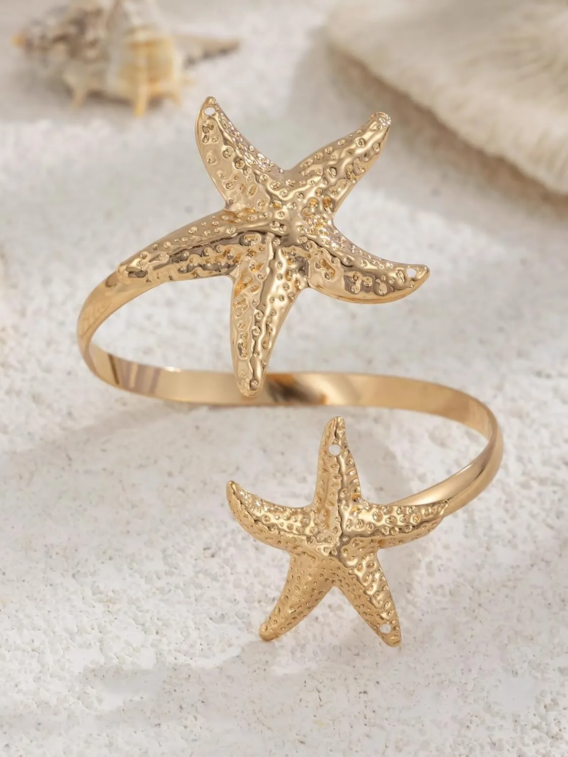 Upper Arm Bracelet Cuff Jewelry for Women Gold Arm Cuff Adjustable Flower Starfish Armband Statement Party Jewelry