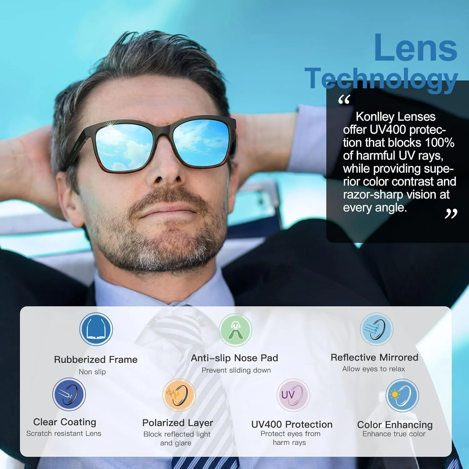 Vintage Sunglasses for Men & Women, Retro Eyewear with Non-slip Flexible Frame, Polarized/Non-Polarized Lens UV Protection