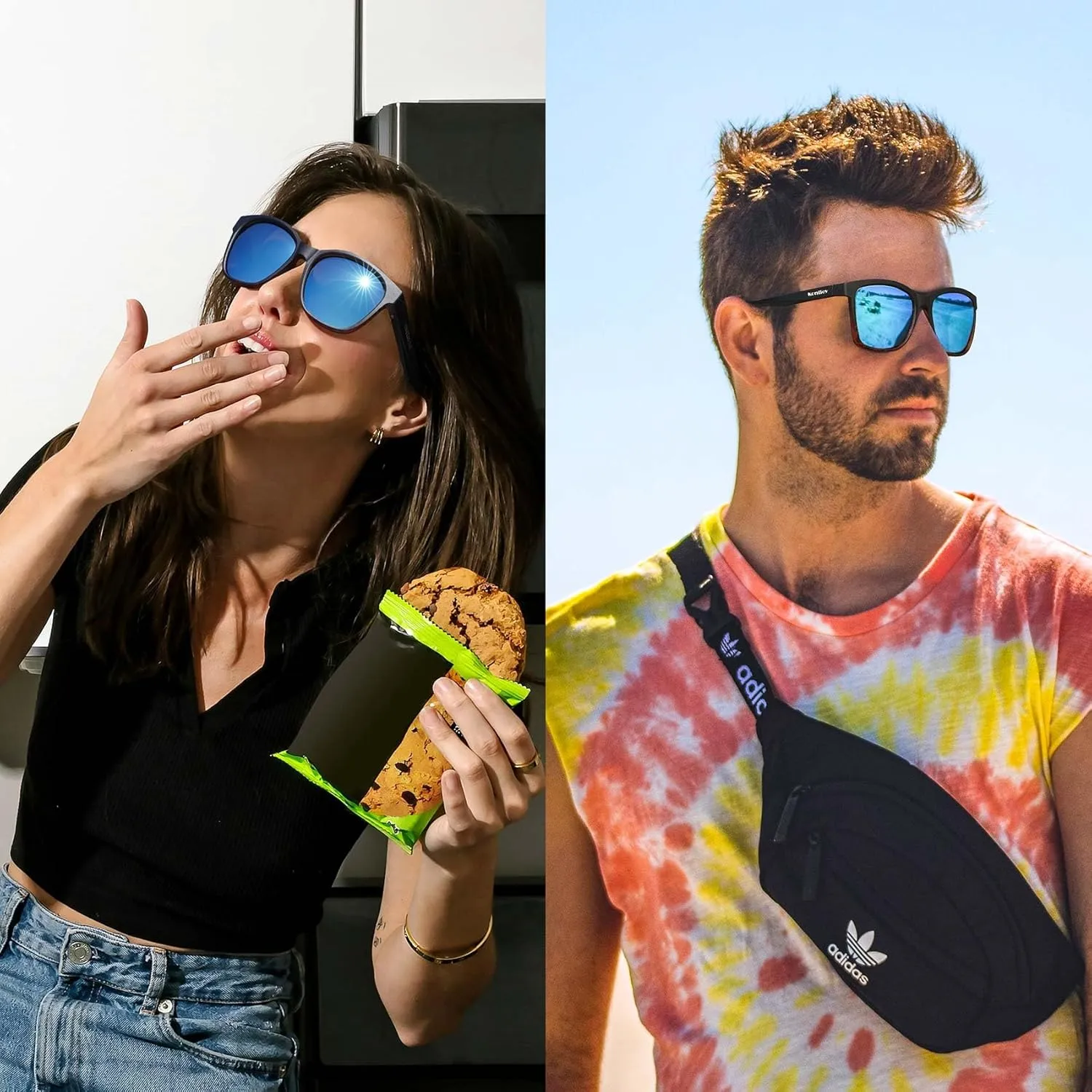 Vintage Sunglasses for Men & Women, Retro Eyewear with Non-slip Flexible Frame, Polarized/Non-Polarized Lens UV Protection