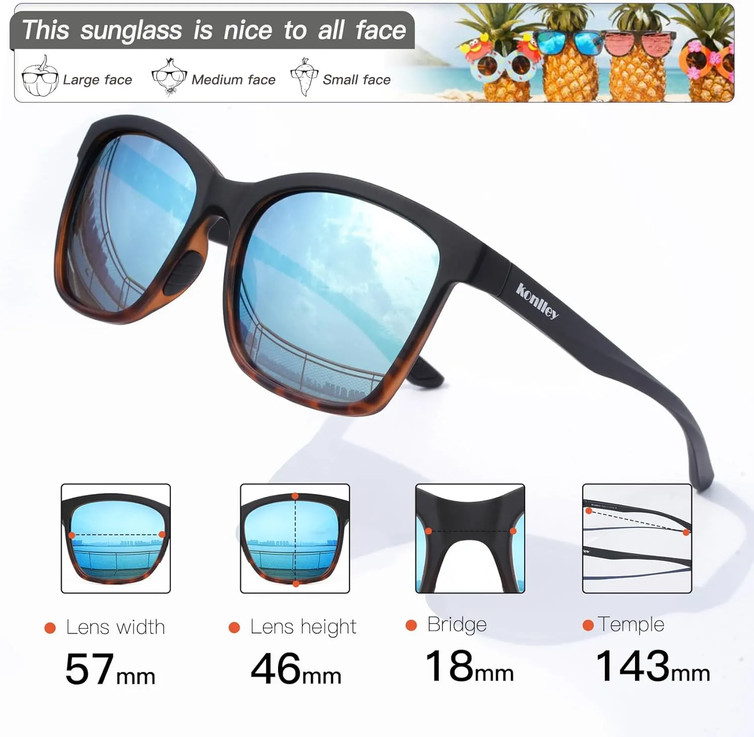 Vintage Sunglasses for Men & Women, Retro Eyewear with Non-slip Flexible Frame, Polarized/Non-Polarized Lens UV Protection