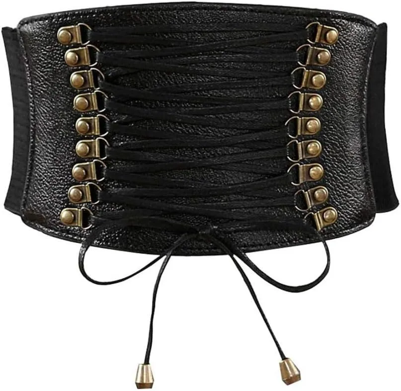VOCHIC Womens PU Leather Belt High Waist Cincher Belt Corsets for Waist Training Wide Belt