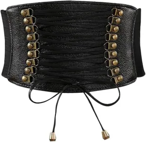 VOCHIC Womens PU Leather Belt High Waist Cincher Belt Corsets for Waist Training Wide Belt