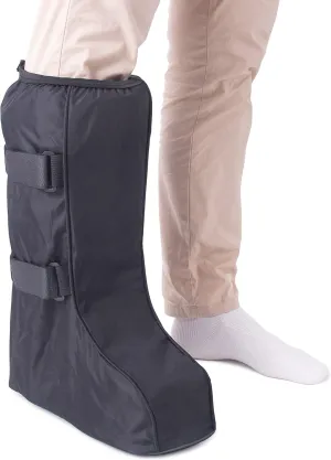 Walking Boot Cover Medical Cast Fracture Orthopedic Brace Leg Foot Support with Sole High Tall Black XL