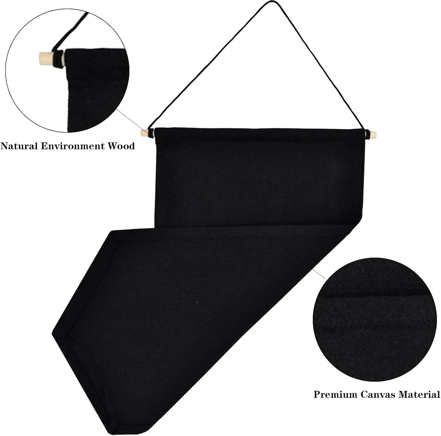 Wall Hanging Brooch Jewelry Storage Case Canvas Display Stand Enamel Pin Display Banner Holder Earrings Necklace Glitter Pin Collection Organizer (Black)