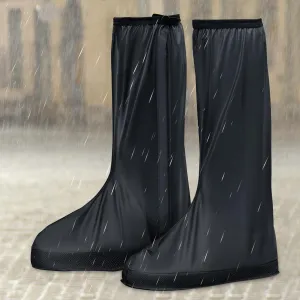 Waterproof Rain Shoe Cover Reusable Non-Slip Rainproof Boot Covers with Zipper Slip Resistance Overshoes Rain Mud Snow Shoe Protector Covers Hiking Climbing Camping Outdoor Sports Travel