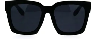 Womens Boyfriend Style XXL Oversize Horned Rim Thick Plastic Sunglasses