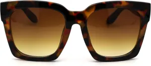 Womens Boyfriend Style XXL Oversize Horned Rim Thick Plastic Sunglasses