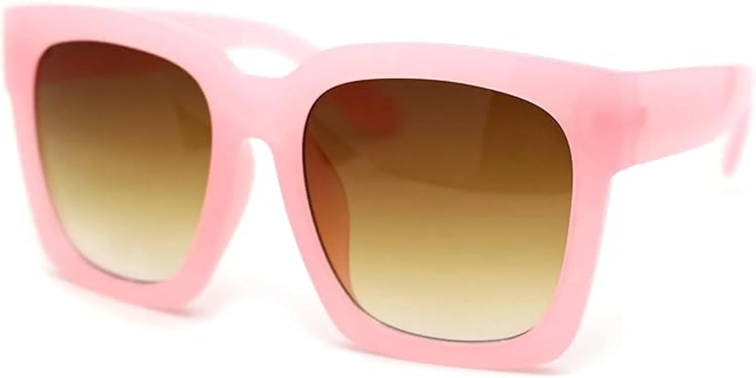 Womens Boyfriend Style XXL Oversize Horned Rim Thick Plastic Sunglasses
