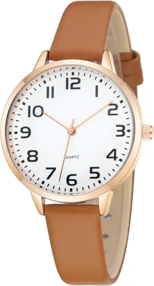 Women's Dainty Analog Leather Dress Watch for Small Wrists, Ladies Waterproof Watches for Women, Reloj para Mujer