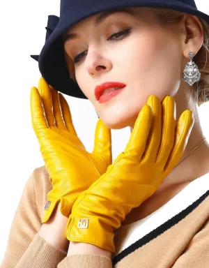 Women's Italian Leather Gloves Lambskin Winter Comfort Gloves (Touchscreen or Non-Touchscreen)