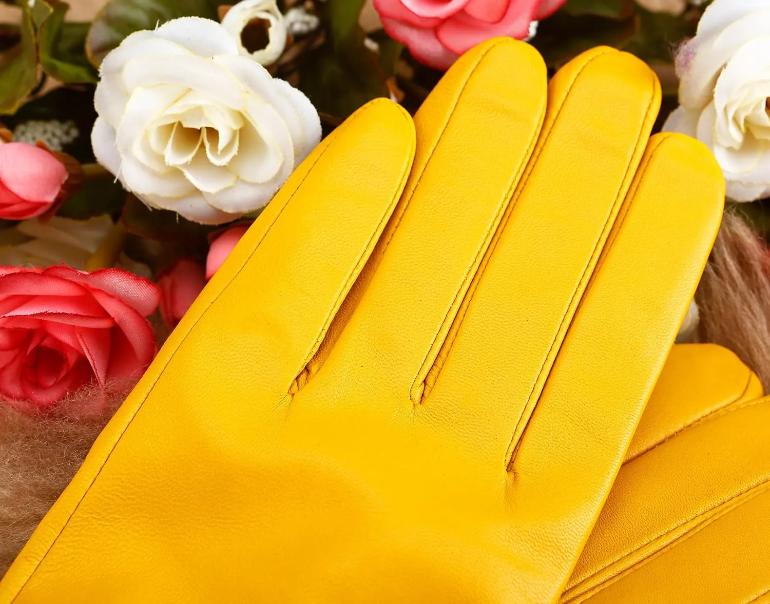 Women's Italian Leather Gloves Lambskin Winter Comfort Gloves (Touchscreen or Non-Touchscreen)