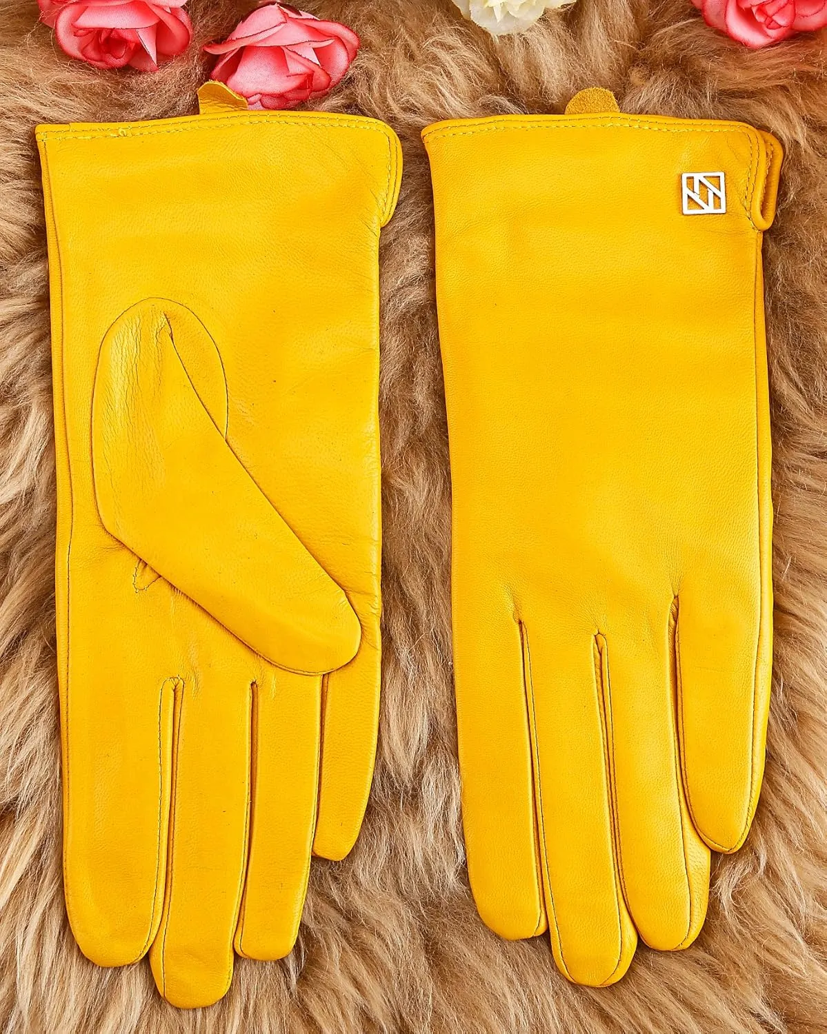 Women's Italian Leather Gloves Lambskin Winter Comfort Gloves (Touchscreen or Non-Touchscreen)