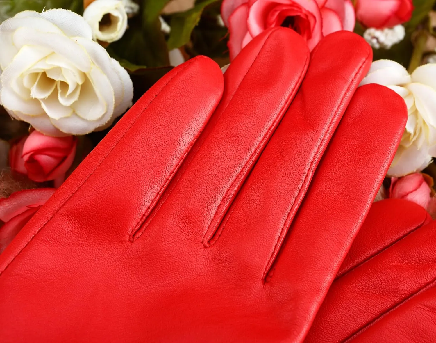 Women's Italian Leather Gloves Lambskin Winter Comfort Gloves (Touchscreen or Non-Touchscreen)