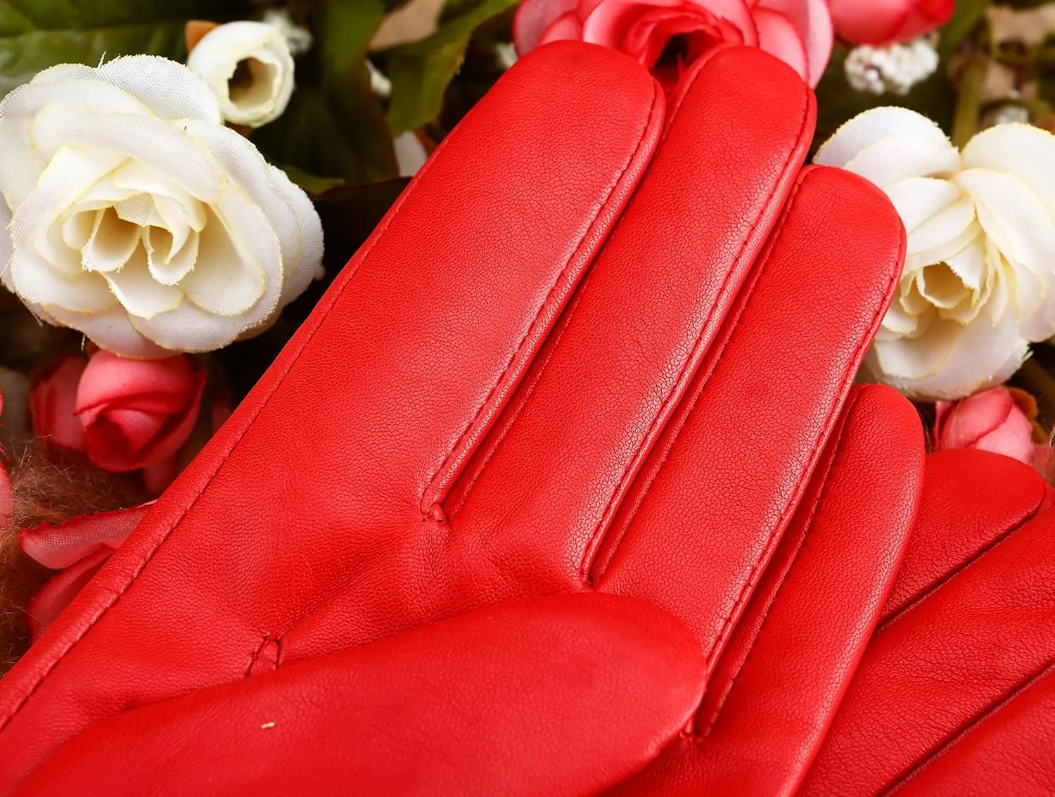 Women's Italian Leather Gloves Lambskin Winter Comfort Gloves (Touchscreen or Non-Touchscreen)