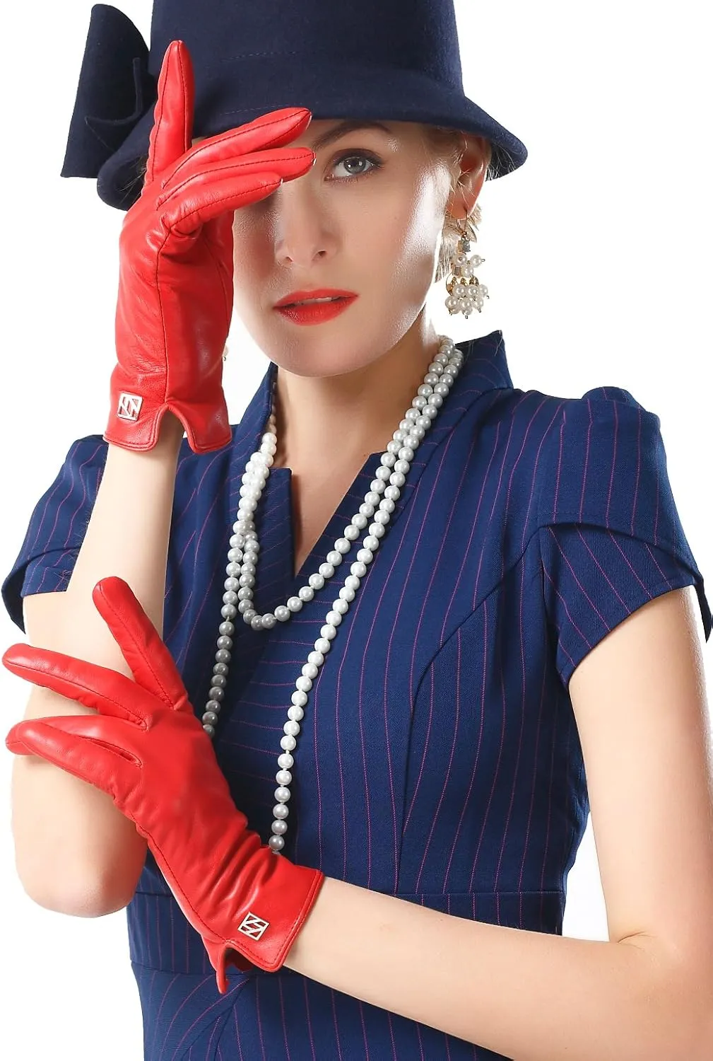 Women's Italian Leather Gloves Lambskin Winter Comfort Gloves (Touchscreen or Non-Touchscreen)