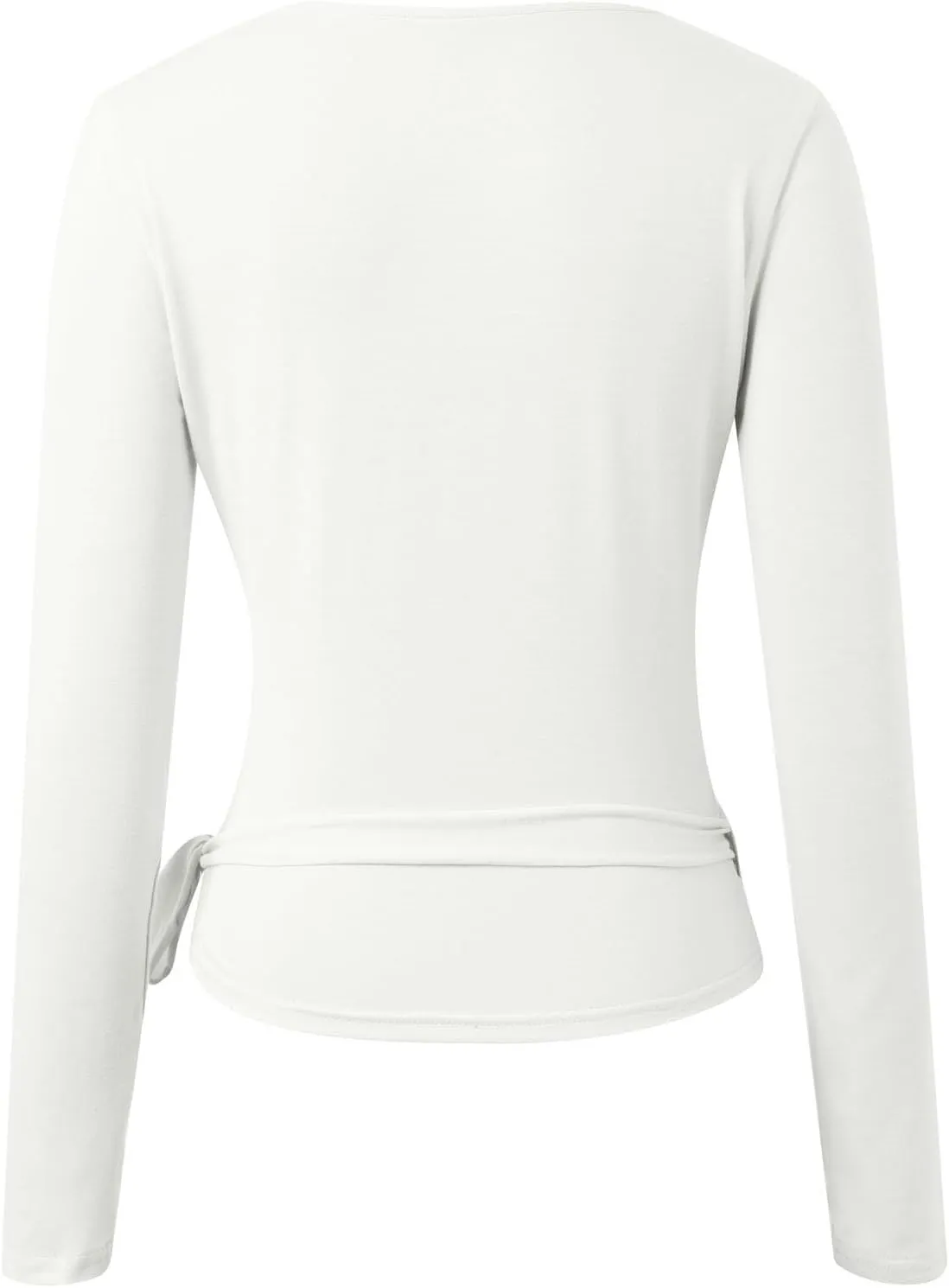Women's Wrap Top Cross Wrap Tie Ballet Long Sleeve Tops Deep V Neck Slim Fitted Pilates Yoga Workout T Shirts