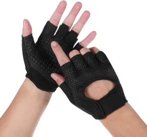 Workout Gloves Weight Lifting Breathable Gloves Black Gloves for Women Men Half-Finger Fitness Exercise Gloves for Gym Cycling Exercise Fitness Training Anti-Callus Glove