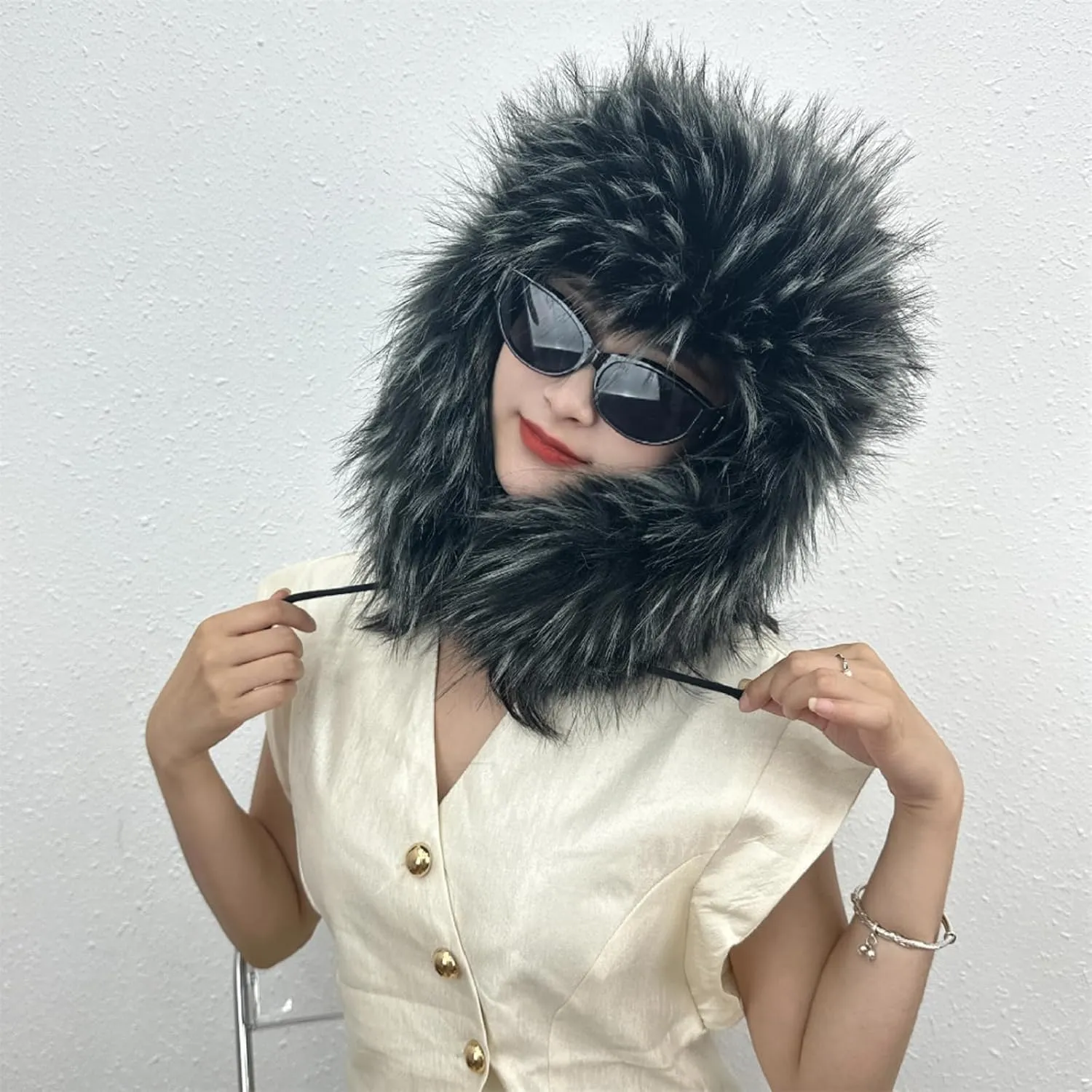 Y2K Faux Fur Russian Hat, Soft, Warm Winter Trapper Hat with Earmuffs for Men and Women