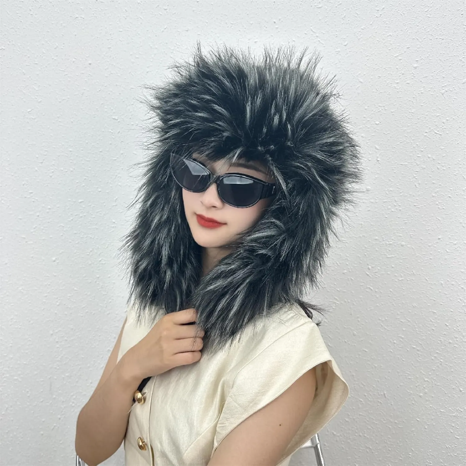 Y2K Faux Fur Russian Hat, Soft, Warm Winter Trapper Hat with Earmuffs for Men and Women