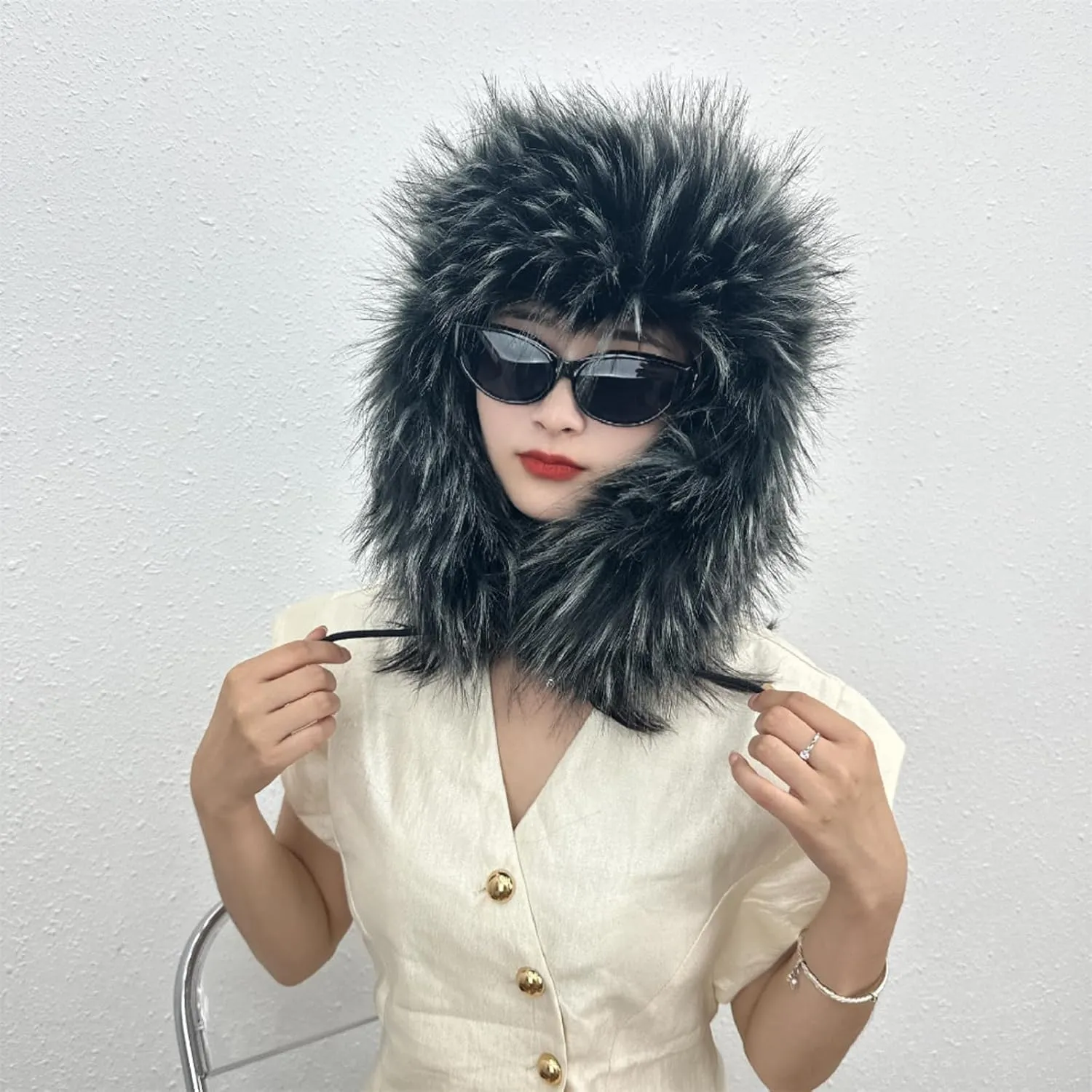 Y2K Faux Fur Russian Hat, Soft, Warm Winter Trapper Hat with Earmuffs for Men and Women