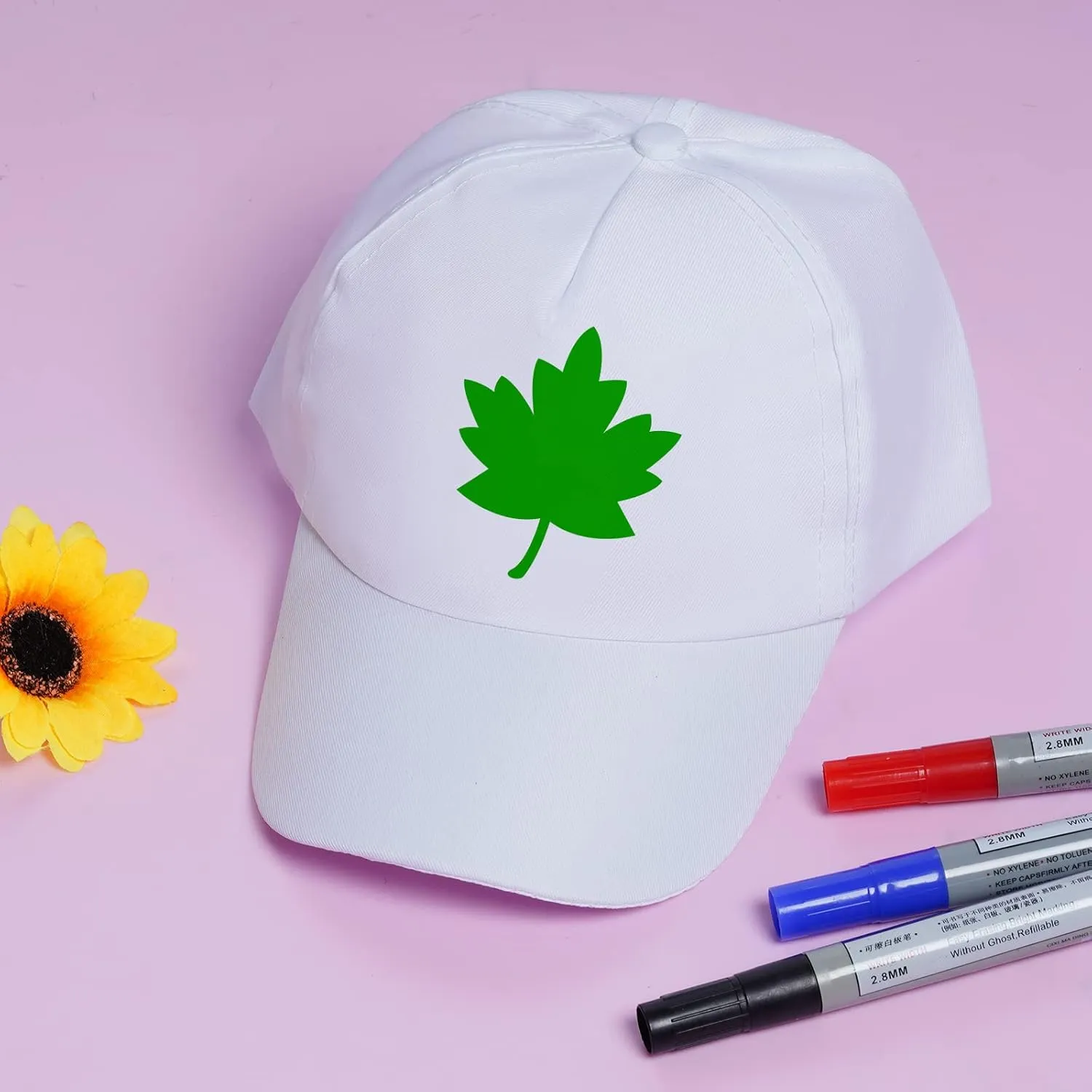 Yookat 10 Pieces White Baseball Caps - DIY Sun Hats for Kids