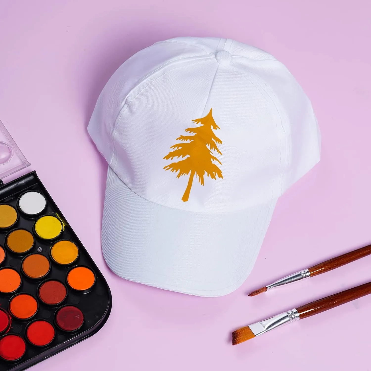 Yookat 10 Pieces White Baseball Caps - DIY Sun Hats for Kids