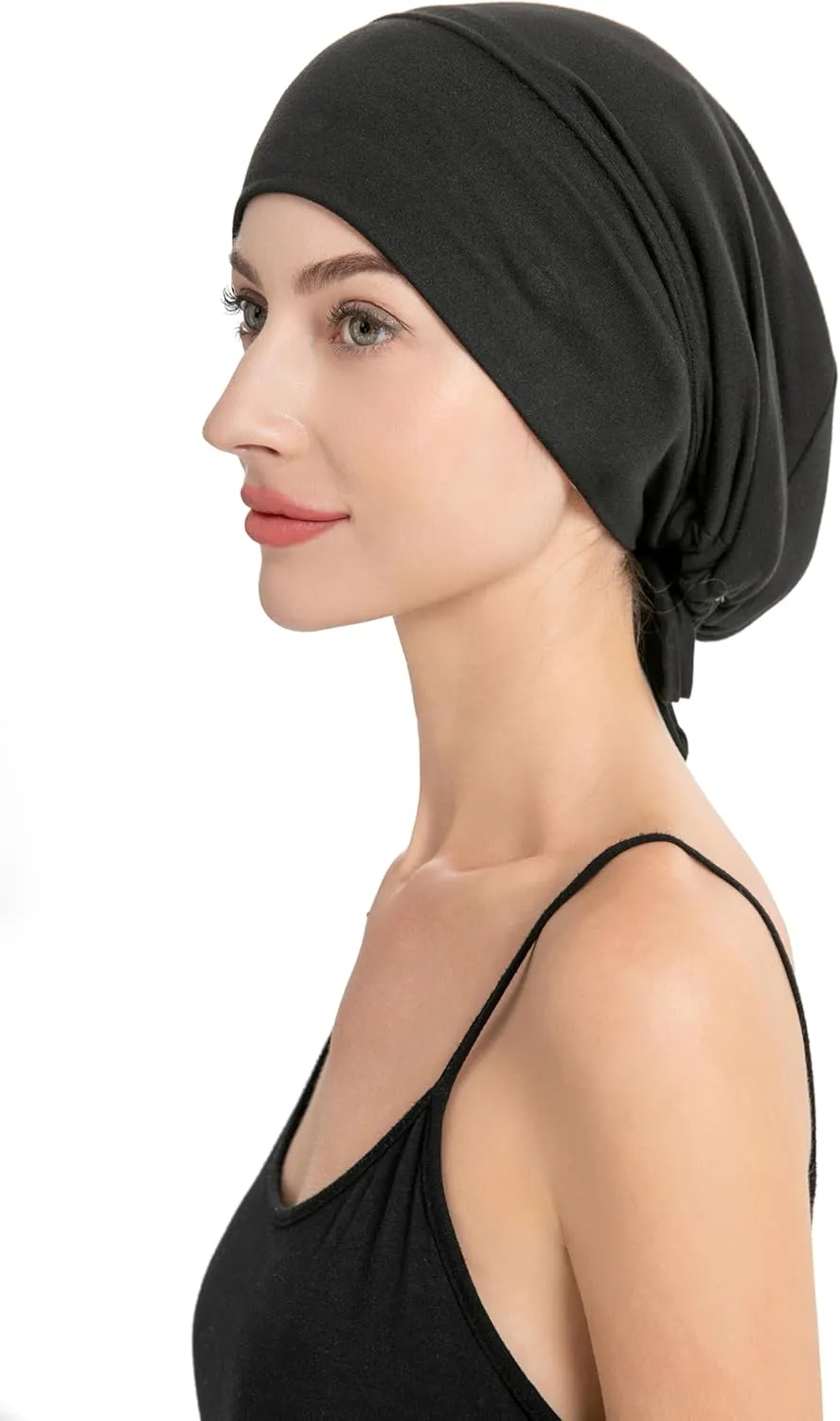 ZLYC Satin Lined Hijab Cap for Women Tie Back Hijab Undercap Inner Underscarf Hat